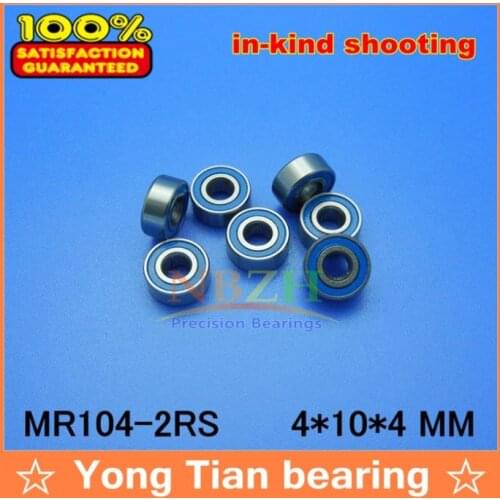 NBZH Blue double rubber sealing cover miniature deep groove ball bearing MR104-2RS 4*10*4 mm high quality ABEC-5 Z2