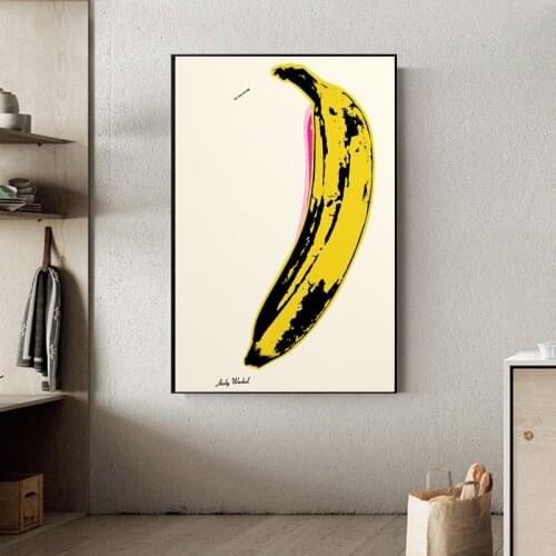 Andy Warhol "banana" Pop Modern Art Deco Canvas Poster and Printed Canvas Living Room Deco Wall Wall Art Decor