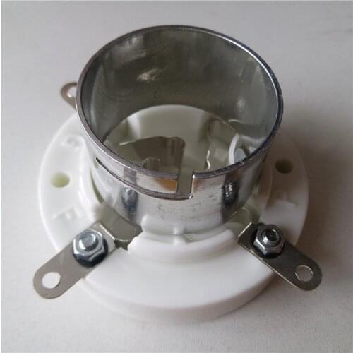 1pcs ceramic tube socket seat GZC4-3B 4 pin seat tube socket silver foot for 805/845/211