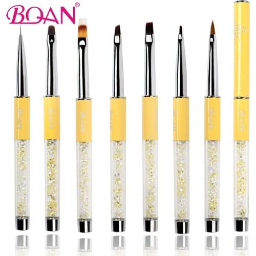 BQAN 1 Pc Nail Brush Polishing Gel Brush 3D Kolinsky Art Pen Nail Liner Painting Polish Drawing Brushes Pencil Tool 5mm/7mm/9mm