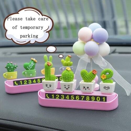 Creative personality hidden cute car temporary parking number plate moving car card moving license plate car interior decoration