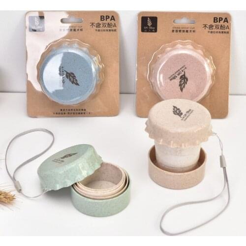 Creative Tourism Portable Mini Folding Cup 2018 New Outdoor travel with cover Wash water Telescopic cup