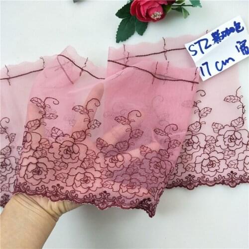 4Meters Embroidered Lace Trim Rose Flower Bra Clothes Accessories Dress Sewing Applique Lingeri Dolls Dresses Fabrics New