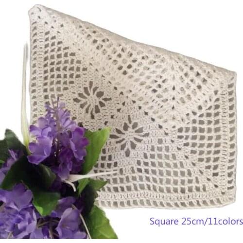 HOT Lace cotton table place mat pad Cloth Handmade crochet placemat cup mug Christmas tea coffee coaster pan dish doily kitchen