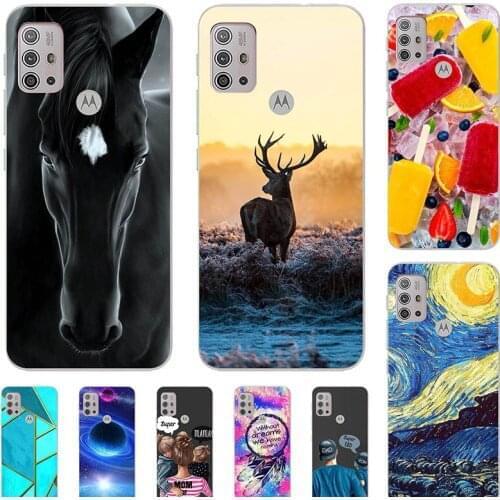 Fashion Bumper Cute Case For MOTO G30 XT2129 Case For MOTO G100 MOTO G10 XT2127 Soft Silicone Cat Horse Flower Cover Back Shell