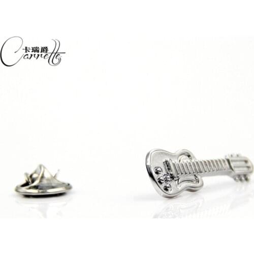 Free shipping Fun little guitar modeling brooch men and women suits shirt brooch collar buckle KLJ1365
