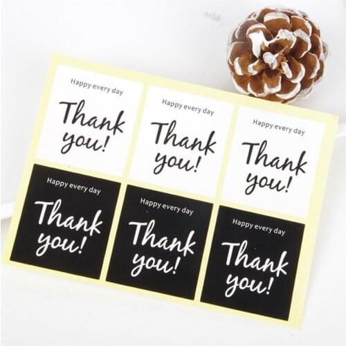 600pcs/lot wholesale Black&white thank you sealing sticker moon cake snowflake pastry packaging box decorative sticker DIY