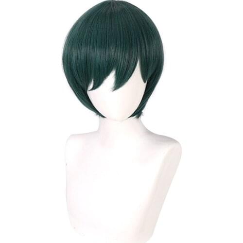 Maki Zenin Cosplay Wig Anime Jujutsu Kaisen Christmas Dark Green Short Heat Resistant Synthetic Hair Wigs