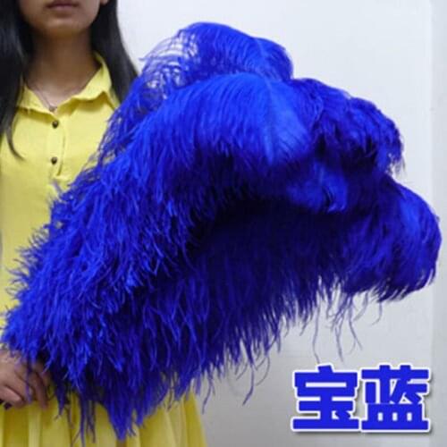Hot Sale 10 pcs Blue "Thick Stem" Male Ostrich Feathers 28-30inches/70-75cm Wedding Birthday Christmas Decoration