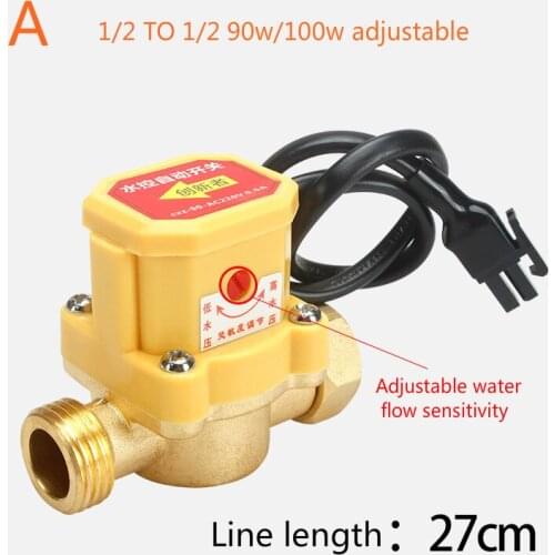 1/2" 3/4" Practical Water switch Flow Sensor Male Thread Connector Circulation Pump Water Flow Pressure Switch Controller