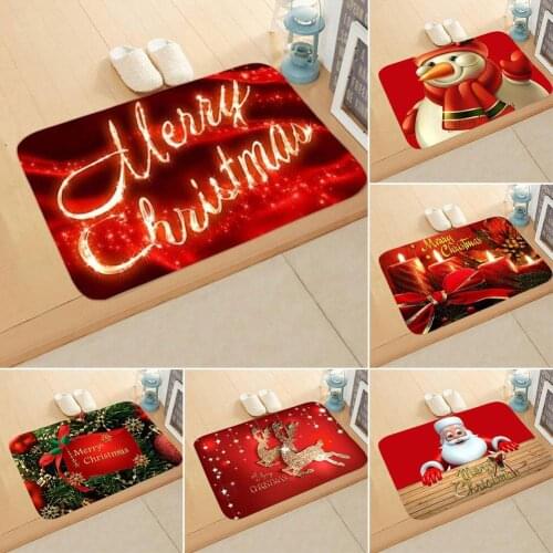 Christmas Santa Reindeer Snowman Anti-slip Doormat Rug Floor Mat Bathroom Carpet