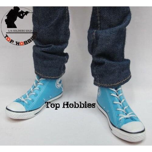 Blue ZYTOYS 1/6 Scale Sports Shoes Sneakers Clothing Accessories High-top Canvas Shoes Hollow Fit 12 Inch Body Action Figure