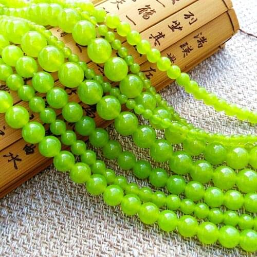 Ice Olive Green Chalcedony Natural Crystal DIY Bracelet Necklace Loose Beads Accessories