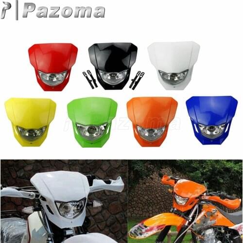 Universal Morocross HeadLight Lamp Dual Sport Dirt Bikes Naked Motorcycle Platic Headlight Fairing For Honda BWM Kawasaki