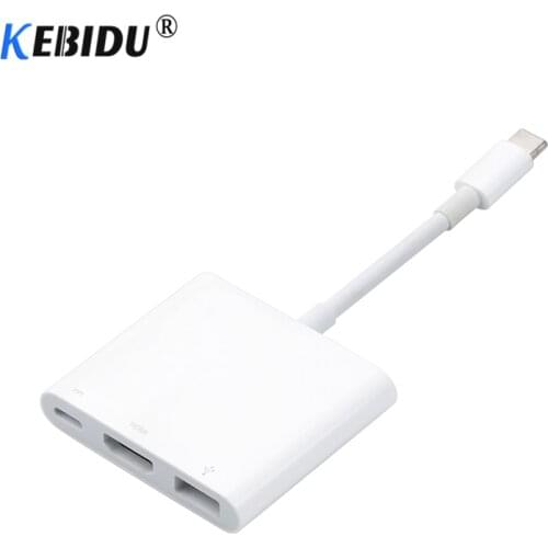Kebidu USB 3.1 Type C TO HDMI-compatible USB 3.0 HUB USB-C multi-port Adapter Dongle Dock Cable for New Macbook Pro