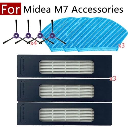 For Midea M7 i10 M71CN Smart Home Appliance Accessories Spare Parts Hepa Filter Rag Side Brush Kit Sweeping Robot Vacuum Cleaner