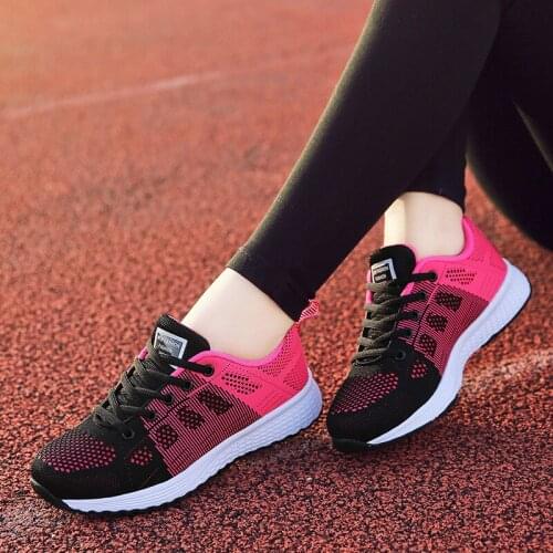 2019 new Flying Woven Ladies Sneakers Breathable Running Shoes Light Comfortable Casual Footwear Mesh Women Shoe