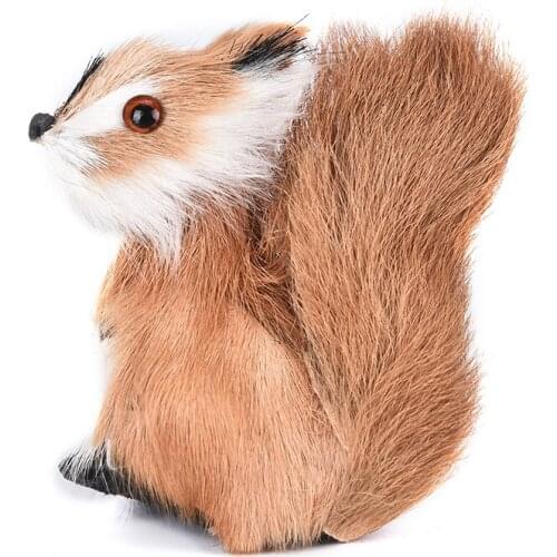 1PCS Cute Simulation Animal Plush Squirrel Mini Stuffed Squirrel Plush Doll Toy Figurines Home Decor