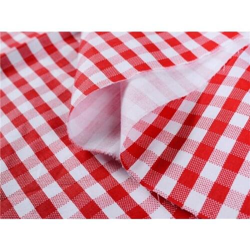 100 * 160cm Red cloth square lattice Cotton Fabric for Patchwork Quilts Cushions Pillows Tablecloth Fabric Patchwork Tilda