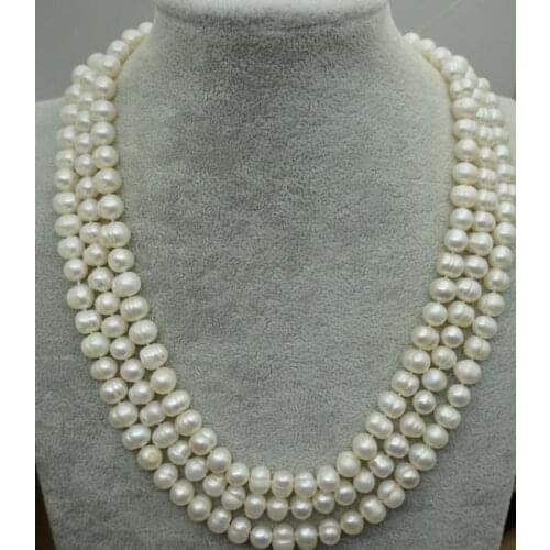 100% Real Pearl Jewelry ,8-9mm 48inches Long White Freshwater Pearl Necklace,Women Party ,Love,Mothers Day Gift