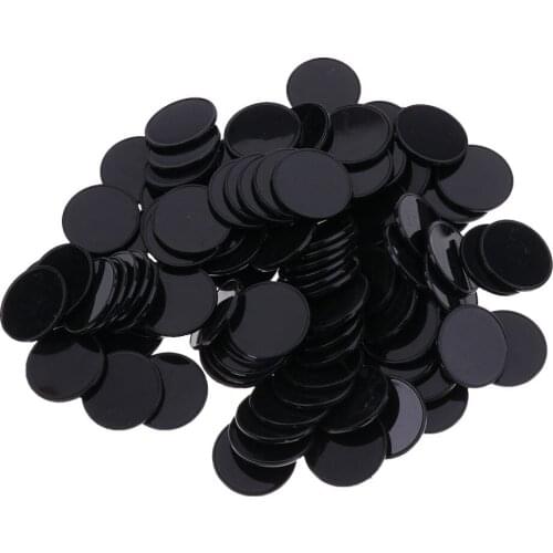 100 Pieces Round Casion Counting Bingo Chips Tokens Chips Markers Black 25mm