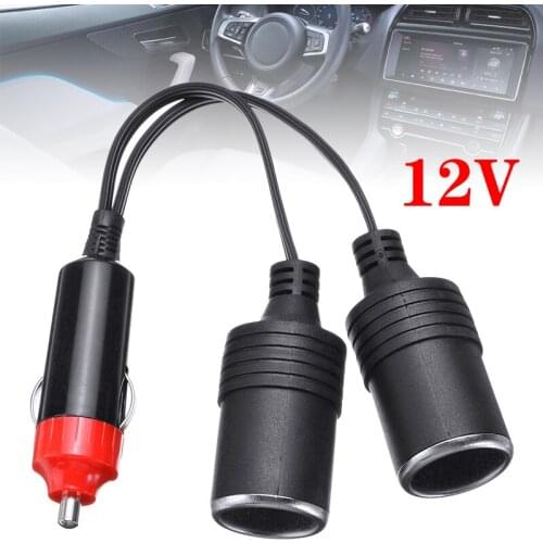 2 Way Car Cigarette Lighter Socket Plug Converter Black 2-in-1 Cars Charger Adaptor Splitter Durable Auto Interior Accessories