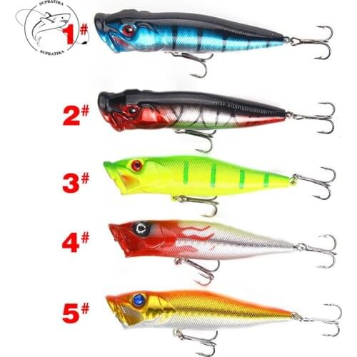 5Pcs/lot 3D Painting Crankbait Popper Lure 9cm/12.5g Floating Wobbler Artificial Sea Fishing Laser Isca Hard Baits Tackle