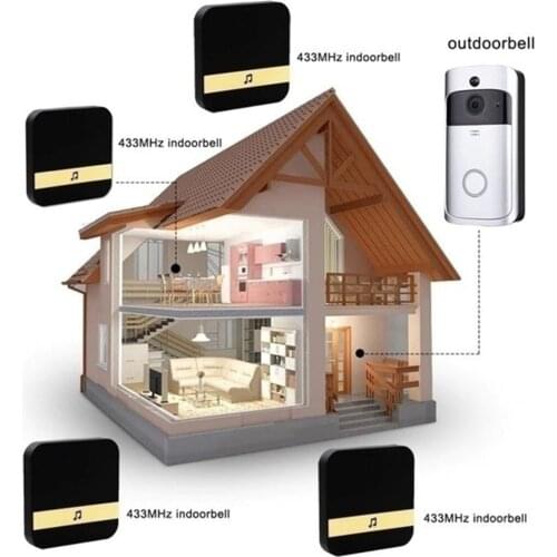 Wireless WiFi Doorbell Smart Bell Door Intercom 1080P HD Camera Bell US Plug