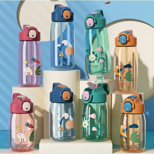 400ml/550ml High Quality Tritan Material Kids Water Bottle With Straw Leak-Proof BPA Free Durable Plastic Drinking Bottle