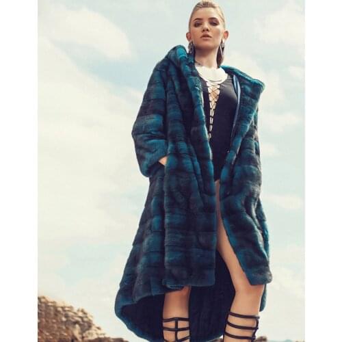 TOPFUR Natural Real Mink Fur Long Coat With Fur Hood Luxury Real Mink Fur Jackets High Street Customize Warm Female Overcoats