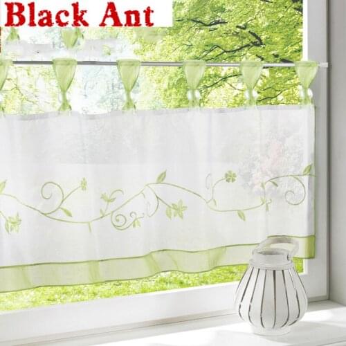 Purple Short Curtain Green Sheer Voile Window Kitchen Curtain For Modern Living Room Cafe Rustic Curtains Cortinas DL008 #30