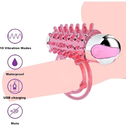 Flexible Vibrating Penis Rings Clitoris Stimulator Vibrator Double Ring Delay Ejaculation Ring Cock Male Adult Sex Toys