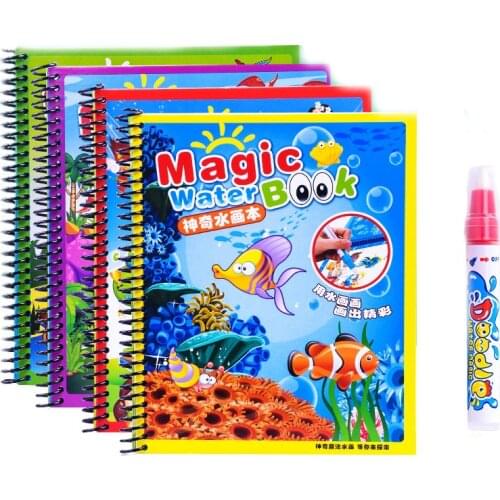 Montessori Toys Diy Doodle Reusable Coloring Book Magic Water Drawing Book Sensory Early Education Toys For Kids Birthday Gift