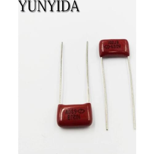 Free Shipping 10pcs, CBB 102J 630V 1NF P10mm Metallized Film Capacitor 630V102J 102 630V