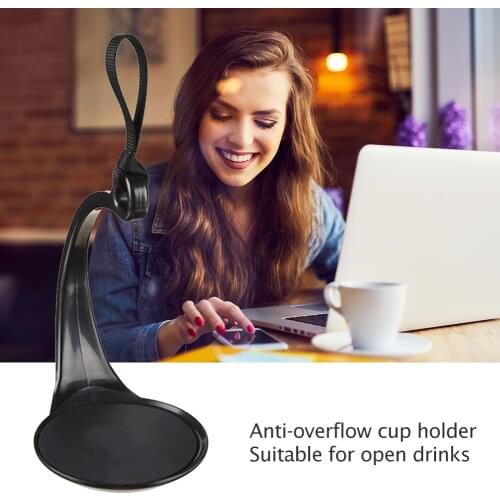 Creative Plastic Spill Stopper Coffee Tea Cup Mat Not Spill Coaster Handle Mug Holder Hanging Tray for Open Drinks Cafe Marco