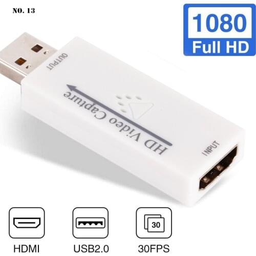 Mini HD 1080P HDMI To USB 2.0 Video Capture Card Game Recording Box for Computer Youtube OBS Etc. Live Streaming Broadcast Home