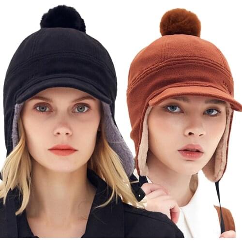 Fashion Winter Warm Windbreaker Cap Ear Protection And Windproof Ski Cap Thick Plush With Removable Face Shield Ski Hat