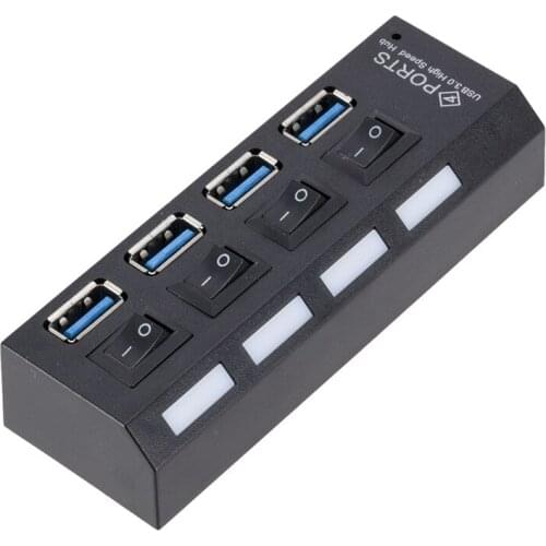 Independent 4-port 3.0hub Hub with Power Supply USB High-speed HUB Plug and Play Without Driver