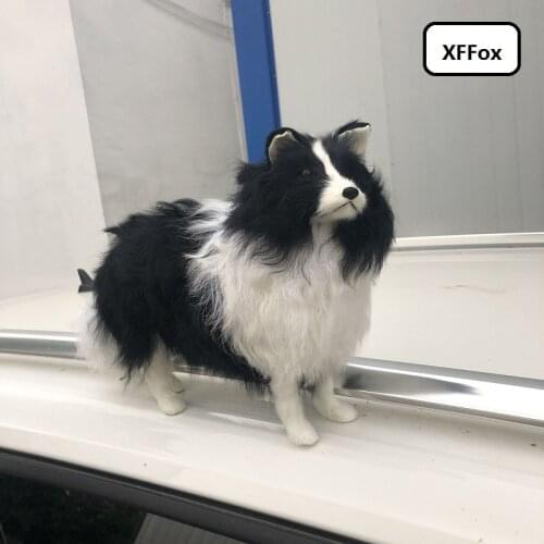 New real life black dog model plastic&furs standing shepherd dog doll gift about 34x27cm xf2338