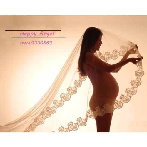 New Maternity Photography Props costume for pregnant women Veil mantilla elegant Fashion Princess Romantic Veil for Photo shoot