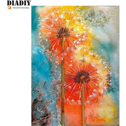 NEW 5D Diamond Painting Cross Stitch Dandelion Crystal Needlework Diamond Embroidery Full round Diamond Decorative