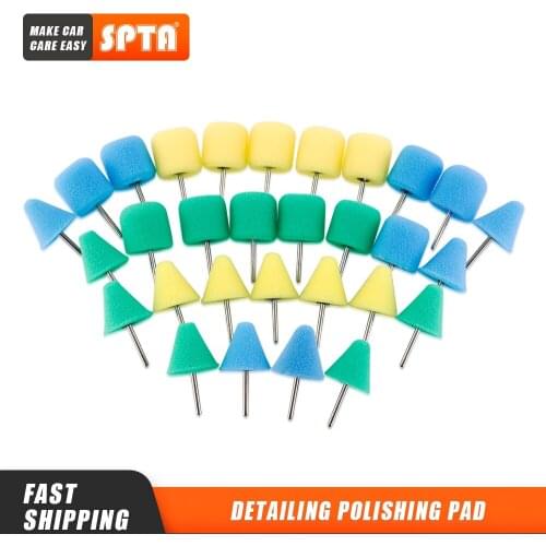 Spta 30Pcs Auto Detailing Polishing Buffing Burrs Pads For Car Detailing Polishing and Buffing Use On Dremel Rotary Polisher