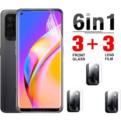 6 in 1 Front Hydrogel FilmFor Oppo A94 Reno5 Z F19 Pro Plus On OPPO Reno A F 94 19 5 Protector Screen Full Cover HD Camera Glass