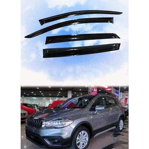Fit For Suzuki SX4 S-Cross 2013-2018 High quality Acrylic black Window Visor Vent Sun Shade Rain Guard Door Visor 4pcs