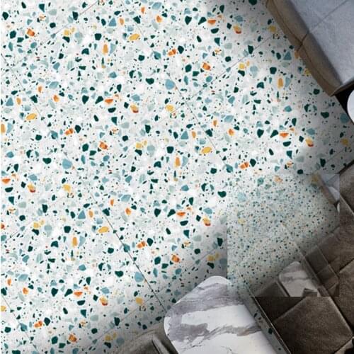 Anti-slip Floor Tile Stickers, Cement Geometric Terrazzo Self-adhesive Paper, Kitchen, Bathroom, Home Decoration, Waterproof