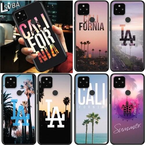 Travel Los Angeles California Shockproof Cover for Google Pixel 5 4 4A XL 5G Black Phone Case Shell Soft Fundas Coque Capa
