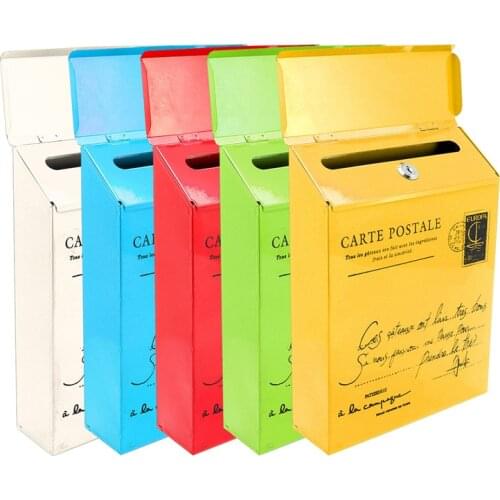 Retro American Pastoral Wall Mounted Mailbox Fashion Bucket Newspaper Boxes Mail Box Metal Letter Post Mailbox Garden Decoration