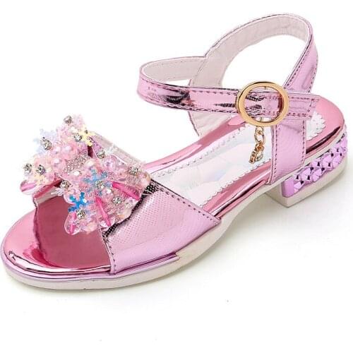Summer Princess Sandals Girls Crystal Shoes Fashion Casual Soft Bottom Shoes For Kids Size 26-36