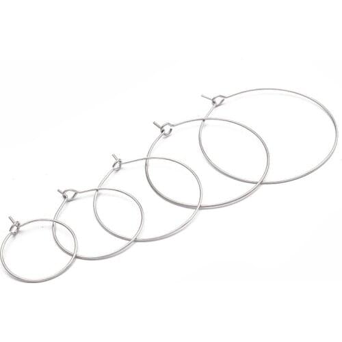 20-200PCS Stainless Steel Earring Charm Circle Hoop Connector 20mm 25mm 30mm 35mm 40mm Jewelry Making DIY Earring Accessories