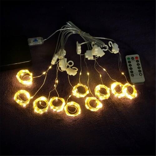 LED Remote Control Window Curtain Fairy Lights Copper Wire String Lights Wedding Party Garden Bedroom Decoration Lights Lighting
